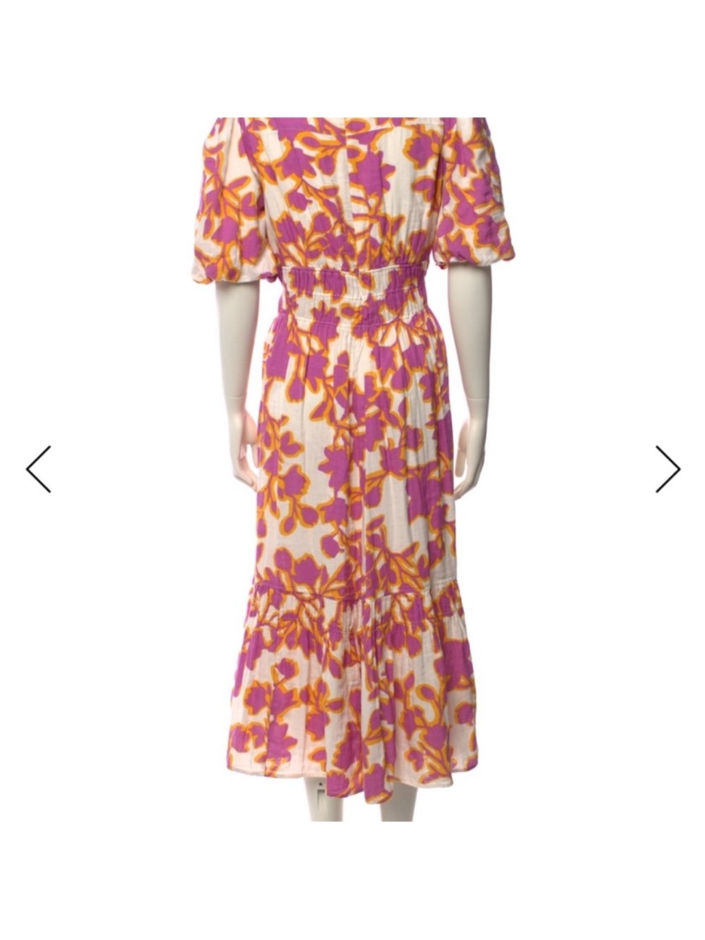 ME+EM Pink and Yellow Floral Smocked Midi Dress - Picture 6 of 13